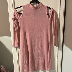 Forever 21 Pink Cold Open Shoulder Ribbed Tunic Dress